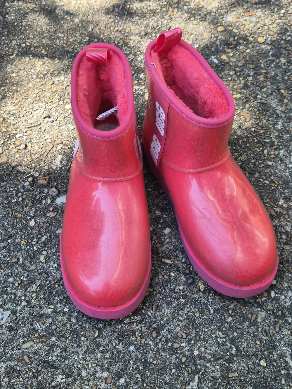 UGG Hot Pink Transparent Cozy Boots